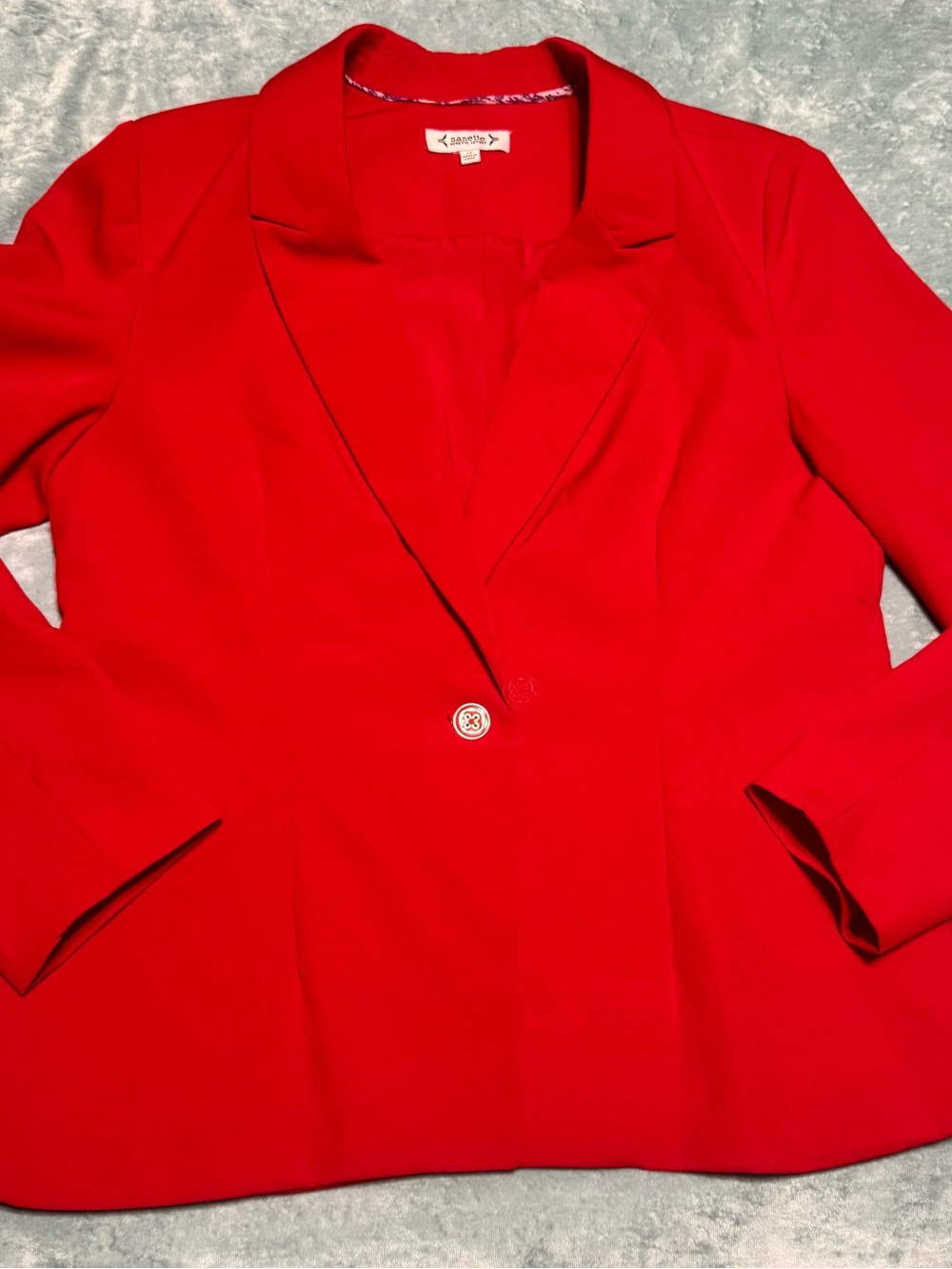 vibrant red notch-lapel blazer by the fashion brand Nanette Lepore size 14